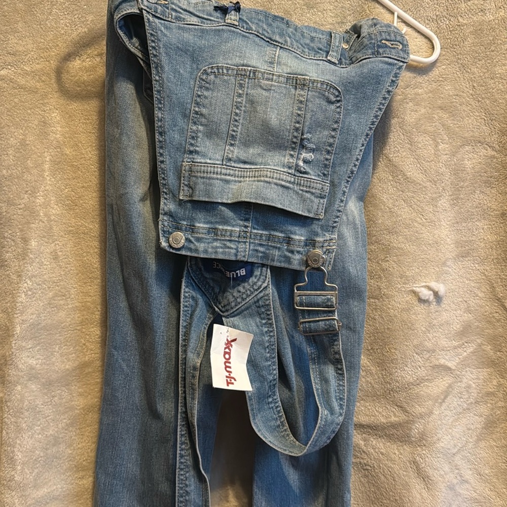 Blue Spice skinny jean overalls
